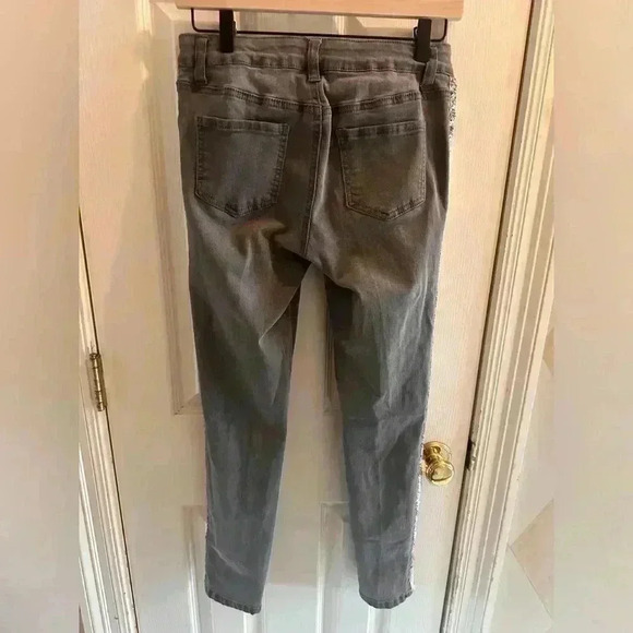 Cat & Jack Gray Jeans with Sequined Sides - Picture 4 of 6